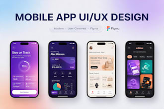 design modern mobile app UI UX in figma