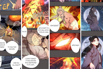 draw comic manga page, webtoon manga artist, comic book illustrator manga artist
