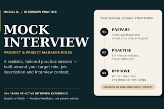 conduct a tailored mock interview for product and project manager roles