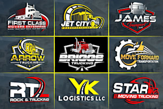 design a transport, trucking, cargo and logistics logo for your business