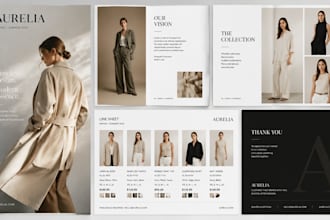 design premium clothing brand lookbook, fashion catalog and line sheet