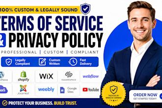 write custom terms of service and privacy policy for your website