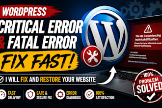 fix wordpress critical errors and fatal errors fast