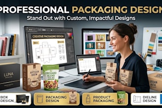 design custom product packaging box and dieline template