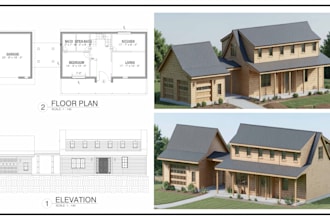 draft 2d floor plans, architectural, structural and mep permit drawings