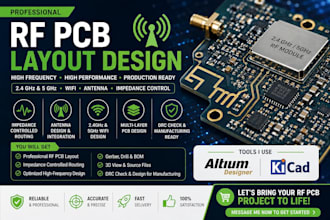 design rf pcb layout with impedance control, antenna and 2 4ghz 5ghz routing