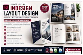 indesign brochure design, adobe indesign layout magazine catalog book pdf design