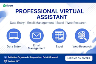 be your expert virtual assistant for data entry and excel support
