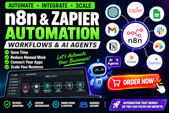 build n8n and zapier ai automation workflows and ai agents