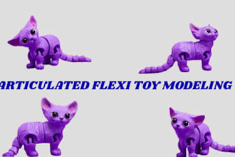 create articulated flexi toy models and printable stl files for 3d printing
