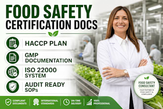write haccp gmp and iso 22000 documents