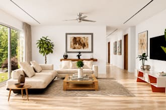 create interior design and realistic 3d rendering