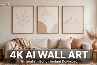 create 4k ai wall art printable posters with midjourney