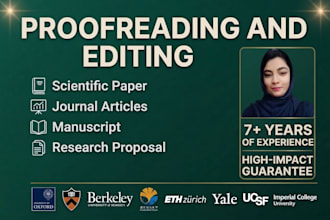 proofread scientific paper and journal article for you