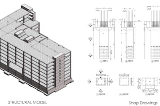 create detailed structural bim model,as built drawings,modify exist file,dwg,cad