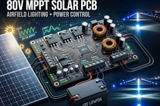 design 80v mppt solar charge controller pcb for airfield lighting systems