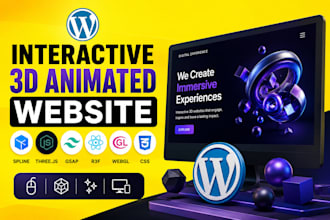 interactive 3d animated website spline 3d wordpress elementor threejs webgl css