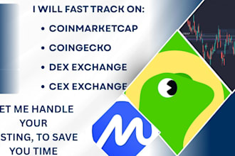 token listing coin listing on coinmarketcap coingecko cex and dex exchange