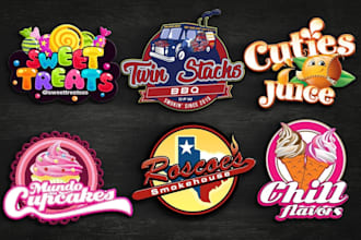 design restaurant, pizza, bbq, food, cafe logo, and food truck design