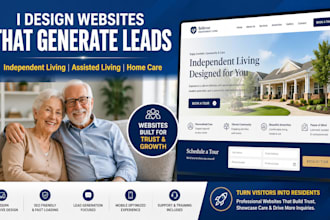 design independent living website for home care and assisted living leads