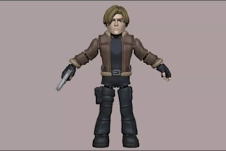 sculpt a 3d articulated character action figure toy design figurine for 3d print