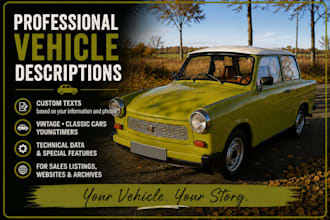 write professional product descriptions classic cars