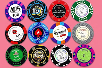 do make minimalist poker chip or game, poker card, poker logo design