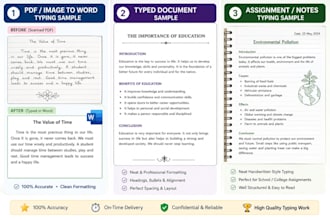 do accurate typing from PDF, images and handwritten notes