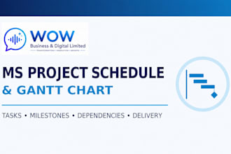 create your ms project schedule, gantt chart