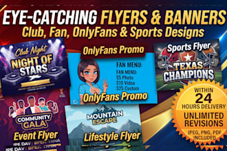design onlyfans flyer fanvue banner fansly promo  fan page flyer design
