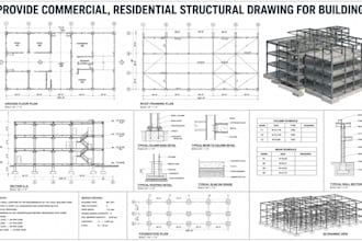 provide commercial, residential structural drawing for buildings