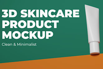 design clean 3d skincare product mockup and cosmetic render