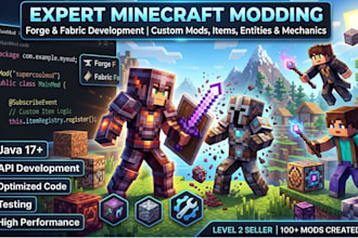 create custom minecraft forge and fabric mods for your server