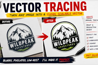 manually vector trace, vectorize logo, image to vector