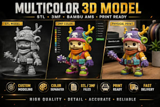 convert stl files to 3mf, split models for multicolor 3d printing