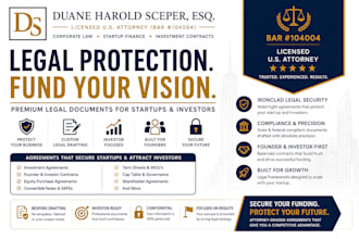 draft a legally binding US startup investment agreement