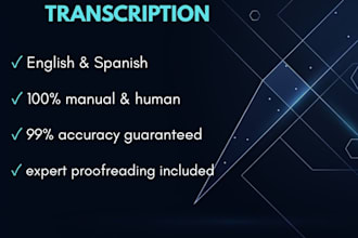 do professional english and spanish transcription within 24h