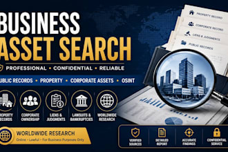 conduct public record asset search and business asset research