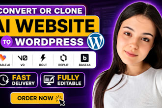 convert or clone lovable ai, v0, bolt, replit, or base44 website to wordpress