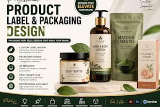 design product label, product mockup, 3d cad and label packaging design for you