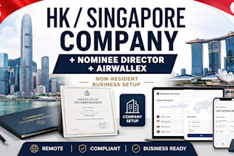 register a hong kong or singapore company with nominee director and airwallex