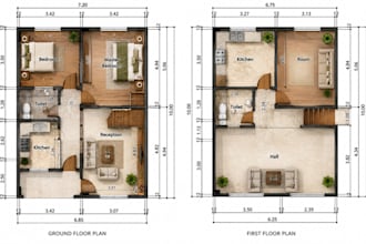 create professional 2d house floor plans with dimensions and furniture layout