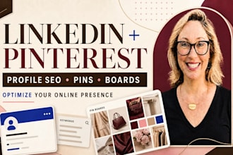 do linkedin profile optimization, pinterest marketing manager, pins, SEO setup