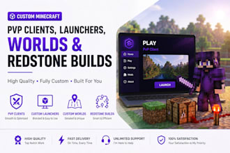 create custom minecraft pvp client, high quailty minecraft, launcher, redstone