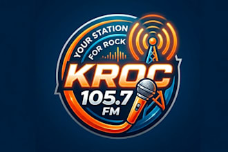 make professional radio station mascot logo with unique personality