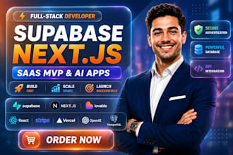 supabase full stack developer lovable ai vibe coding saas mvp neext js developer