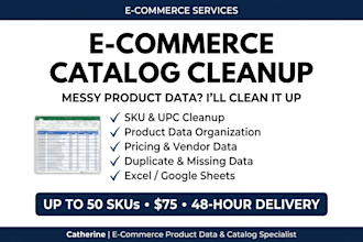 clean and organize your ecommerce product catalog and sku data