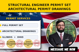 structural engineer architectural permit drawing full permit set illinois, ohio
