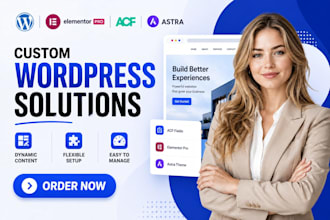 develop dynamic wordpress website with acf and elementor pro or acf pro, astra