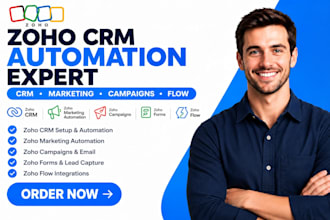 setup zoho CRM, zoho marketing automation, zoho  flow, zoho campaigns zoho forms
